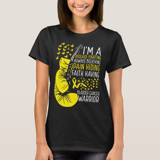 Bladder Cancer Warrior Awareness Ribbon Disease T-Shirt (Vorderseite)