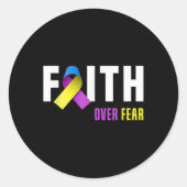 Bladder Cancer Warrior Faith God Bladder Cancer Aw Runder Aufkleber (Vorderseite)