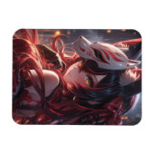 Blade der Kitsune | Japanischer Fox Samurai Magnet (Horizontal)