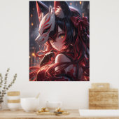 Blade der Kitsune | Japanischer Fox Samurai Poster (Küche)