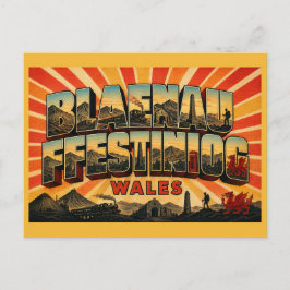 Blaenau Ffestiniog Wales Schieferstadt Vintage Art Postkarte
