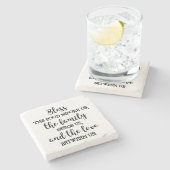 BLAESS DAS LEBENSMITTEL VOR UNS... STEINUNTERSETZER (Seitenansicht)