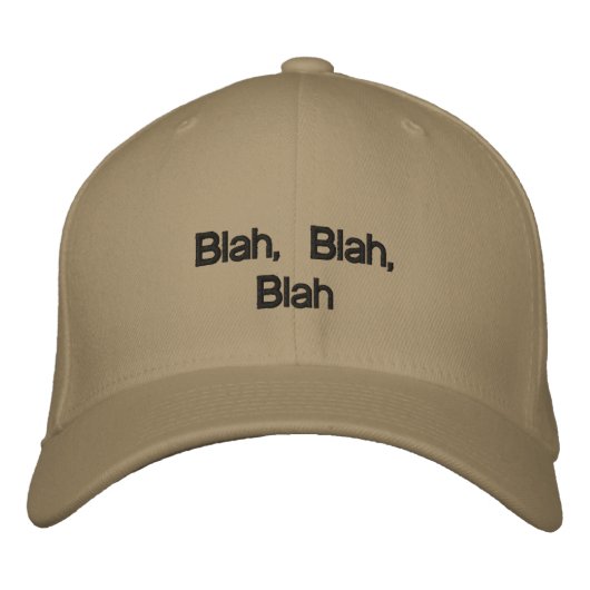 Blah, Blah Bestickte Baseballkappe (Vorderseite)