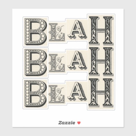 Blah Blah Blah Aufkleber (Blatt)