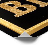 Blah Blah Blah Glitzer Gold und Black Poster (Ecke)