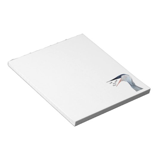 Blah Blah Blah Heron Notizpad Notizblock (angewinkelt)