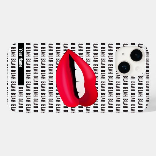 "Blah Blah Blah" Hot Lips Pop Art Case-Mate iPhone Hülle (Rückseite (Horizontal))