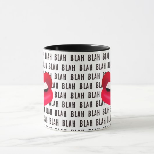 "Blah Blah Blah" Hot Lips Pop Art Tasse (Zentrum)