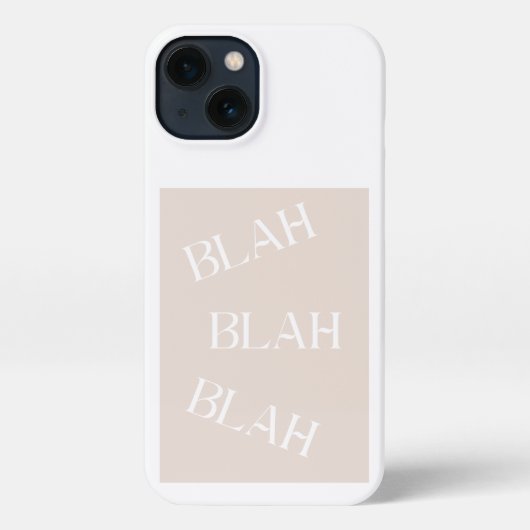 Blah Blah Blah iPhone Case neutrales farbiges Desi Hülle (Rückseite)