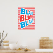 Blah, Blah, Blah, lustiges Poster, typografisches  Poster (Küche)