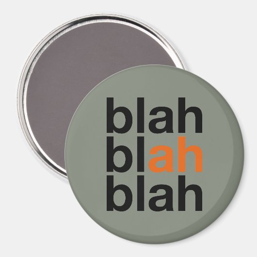 Blah Blah Blah - Minimalist Magnet (Vorderseite/Rückseite)