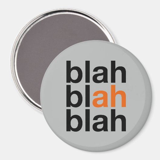 Blah Blah Blah - Minimalist Magnet (Vorderseite/Rückseite)