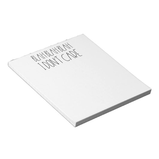 Blah blah blah, mir ist sarkastisch egal notizblock (angewinkelt)