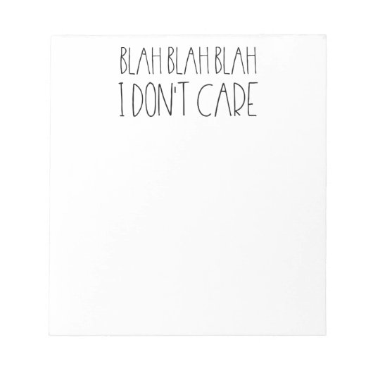 Blah blah blah, mir ist sarkastisch egal notizblock (Vorderseite)