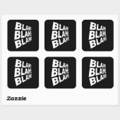 Blah Blah Blah Quadratischer Aufkleber (Blatt)