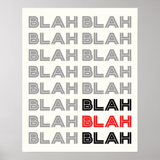 BLAH BLAH BLAH Typografie Poster (Vorne)