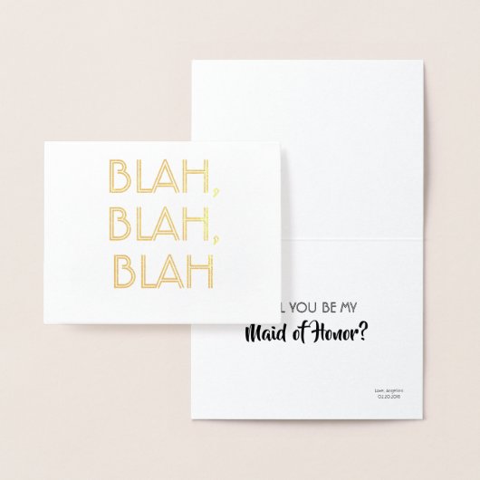 Blah Blah Blah - Vorschlag von Funny Bridesmaid Folienkarte (Anzeige)