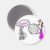"Blah Blah Blah - was auch immer!"—Katzenliebhaber Magnet (Vorderseite/Rückseite)