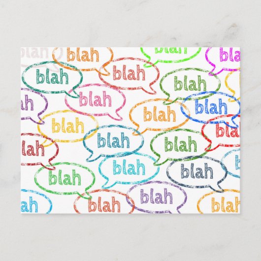 Blah Blah Funny Niedlich Say Hallo Custom Postkarte (Vorderseite)