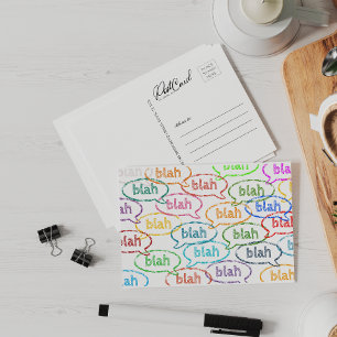 Blah Blah Funny Niedlich Say Hallo Custom Postkarte