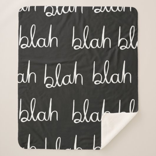 Blah blah nahtloses Muster. Sherpadecke (Vorderseite)