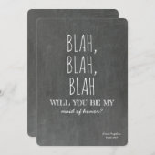 Blah Funny Bridesmaid Vorschlag Einladung (Vorne/Hinten)