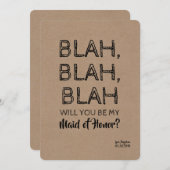 Blah Funny Bridesmaid Vorschlag Einladung (Vorne/Hinten)