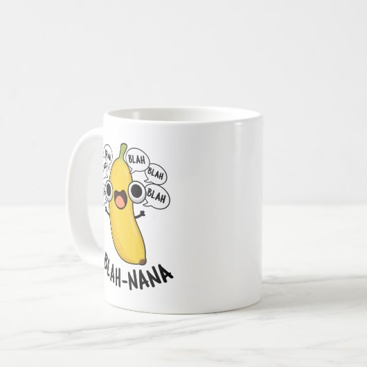 Blah-nana Funny Banana Pun Kaffeetasse (Vorderseite Links)