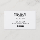 Blähungen Haare Stylist rosa Haar | Schwarz Visitenkarte (Rückseite)