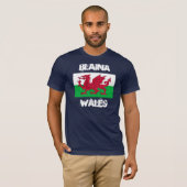 Blaina, Wales mit walisischer Flagge T-Shirt (Vorne ganz)