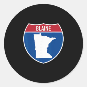 Blaine Minnesota Karte Highway Interstate Schild S Runder Aufkleber