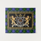 Blair Clan Abzeichen & Motto mit Löwen Wandteppich (Vorderseite (Horizontal))