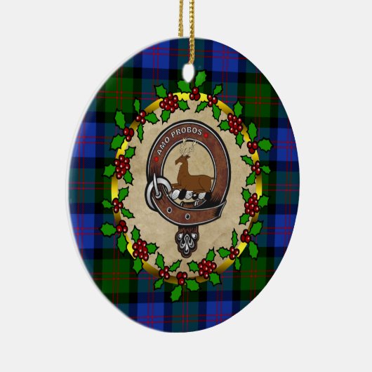 Blair Clan Abzeichen & Tartan Personalisiert Xmas Keramik Ornament (Rechts)