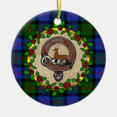 Blair Clan Abzeichen & Tartan Personalisiert Xmas Keramik Ornament (Vorne)