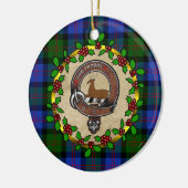 Blair Clan Abzeichen & Tartan Personalisiert Xmas Keramik Ornament (Links)