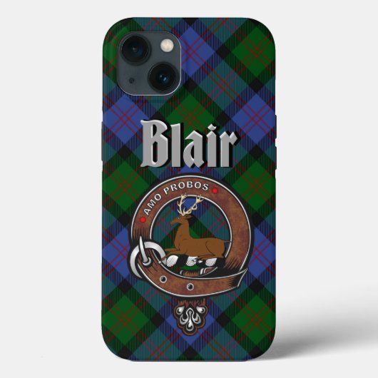 Blair Clan Abzeichen & Tartan Phone Case (Rückseite)