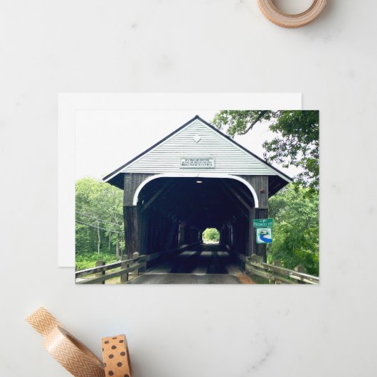 Blair Covered Bridge Mitteilungskarte (Vorderseite/Rückseite Beispiel)