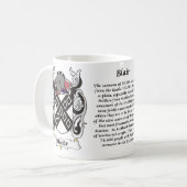 Blair-Familien-Wappen Tasse (Vorderseite Links)