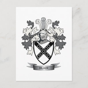 Blair Family Crest Coat of Arms Postkarte