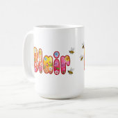Blair - Floral and Bee Design Mug Kaffeetasse (Vorderseite Links)