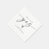 BLAIR Minimalistisch Boho Sie sagte Ja Brautparty Serviette (Ecke)