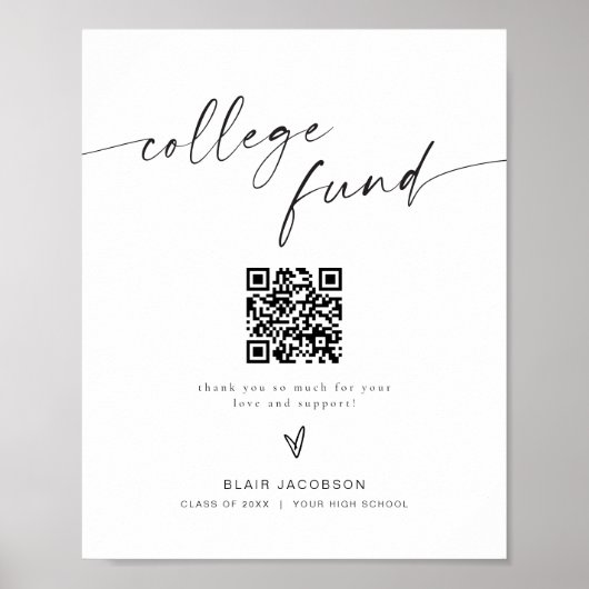 BLAIR Minimalistisch Boho Uni Fund Spendenzeichen Poster (Vorne)