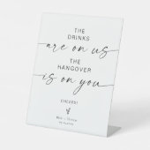 BLAIR Minimalistisch Wedding Open Bar Sign | Moder Sockelschild (Vorderseite)