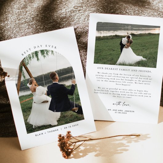 BLAIR Modern Best Day Ever Wedding Dankeschön Card Einladung