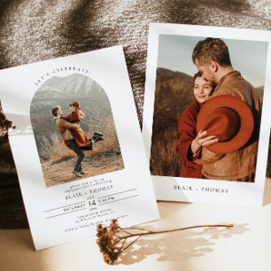 BLAIR Modern Boho Arch Foto Engagement Party Einladung