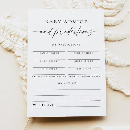 BLAIR Modern Boho Baby Advice and Predictions Card Einladung