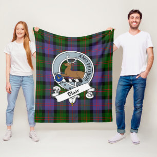 Blair Modern Clan Abzeichen Tartan Kariert Fleecedecke