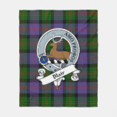 Blair Modern Clan Abzeichen Tartan Kariert Fleecedecke (Vorderseite)