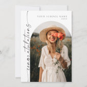 BLAIR Modern Minimal Arch Foto Boho Abschluss Einladung (Rückseite)