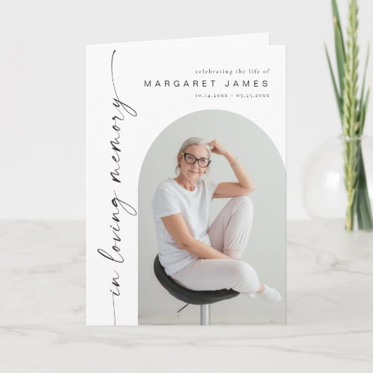 BLAIR Modern Minimalist Memorial Funeral Program Karte (Vorderseite)